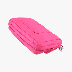 Pre-owned Prada Bomber Chain Rose silk  shoulderbag | stylenewstar