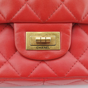 Secondhand Chanel 2.55 double flap Matelasse Red lambskin A37590 shoulderbag | stylenewstar