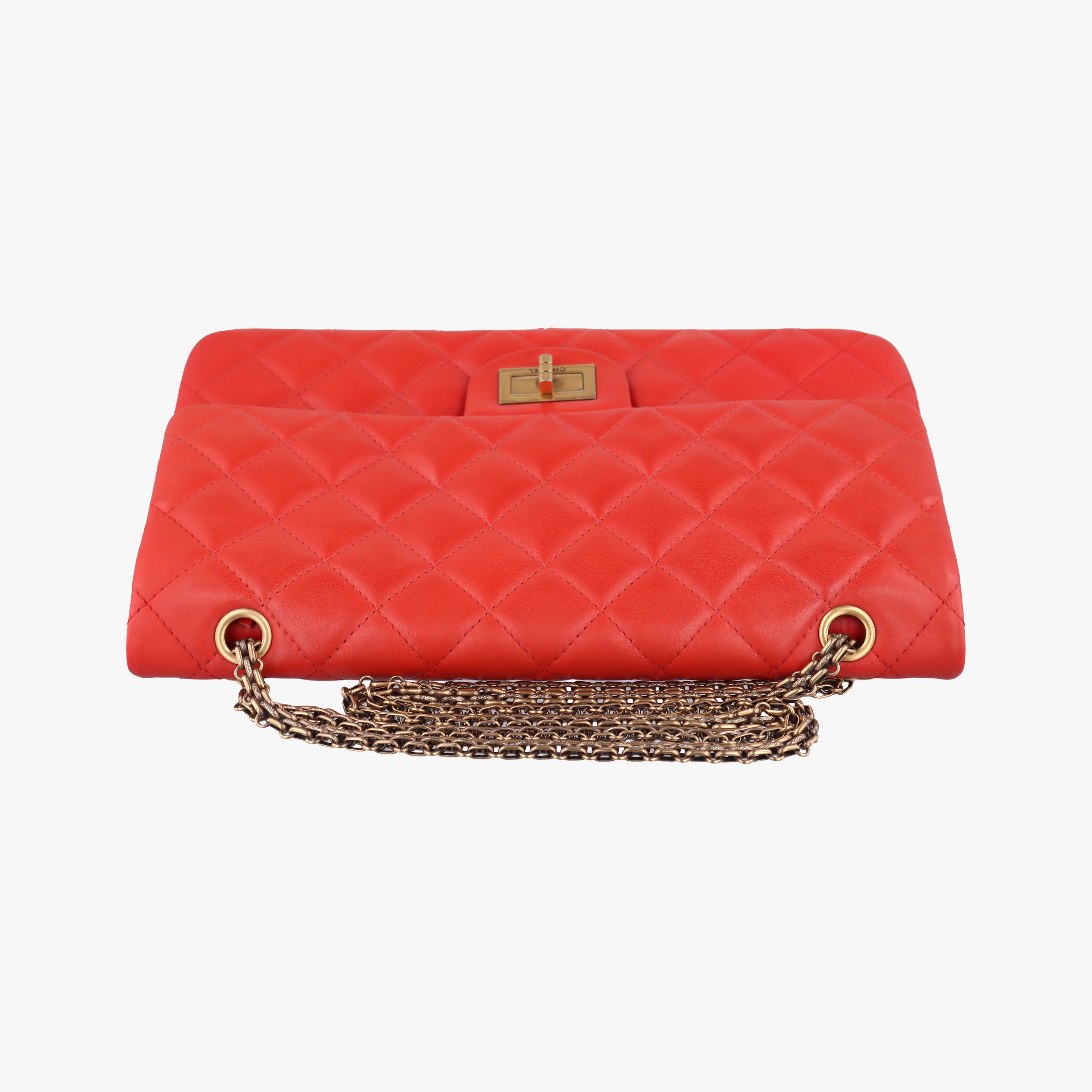 Secondhand Chanel 2.55 double flap Matelasse Red lambskin A37590 shoulderbag | stylenewstar
