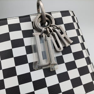 Pre-owned Christian Dior Lady Dior Black×White leather  shoulderbag | stylenewstar