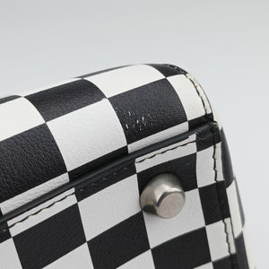 Pre-owned Christian Dior Lady Dior Black×White leather  shoulderbag | stylenewstar