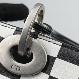 Pre-owned Christian Dior Lady Dior Black×White leather  shoulderbag | stylenewstar
