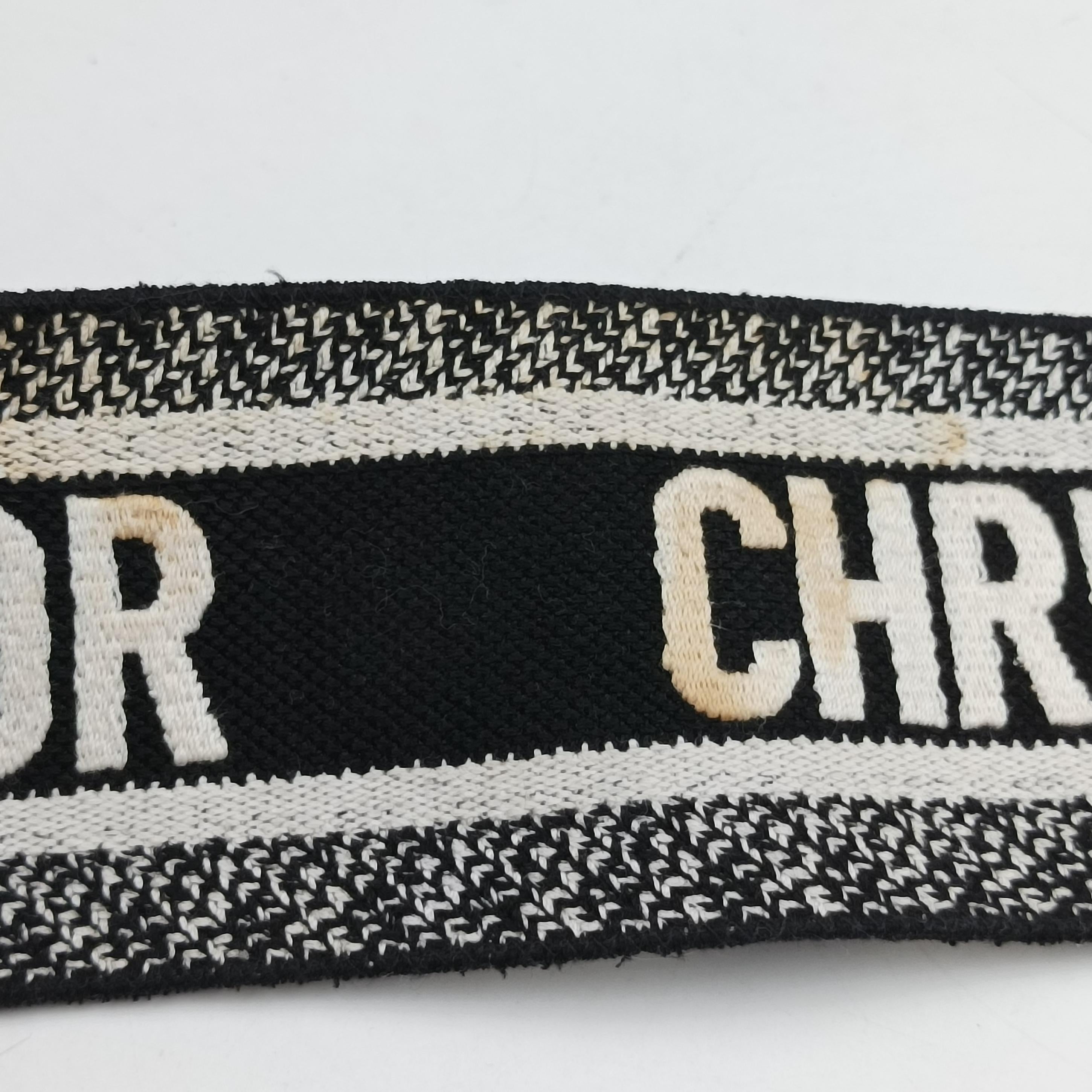 Pre-owned Christian Dior Lady Dior Black×White leather  shoulderbag | stylenewstar