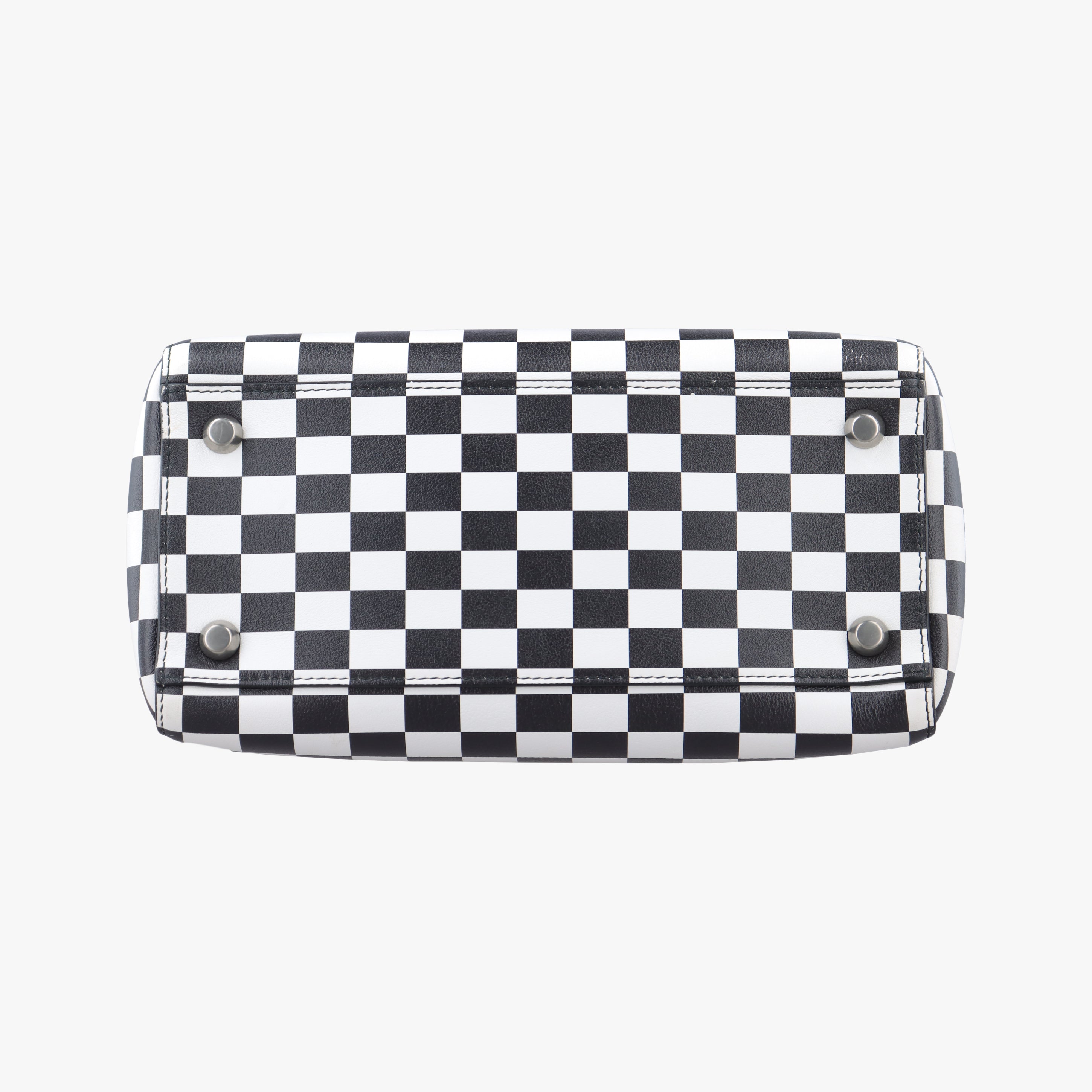 Pre-owned Christian Dior Lady Dior Black×White leather  shoulderbag | stylenewstar