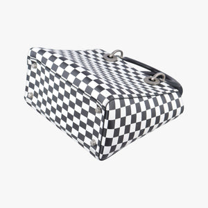 Pre-owned Christian Dior Lady Dior Black×White leather  shoulderbag | stylenewstar