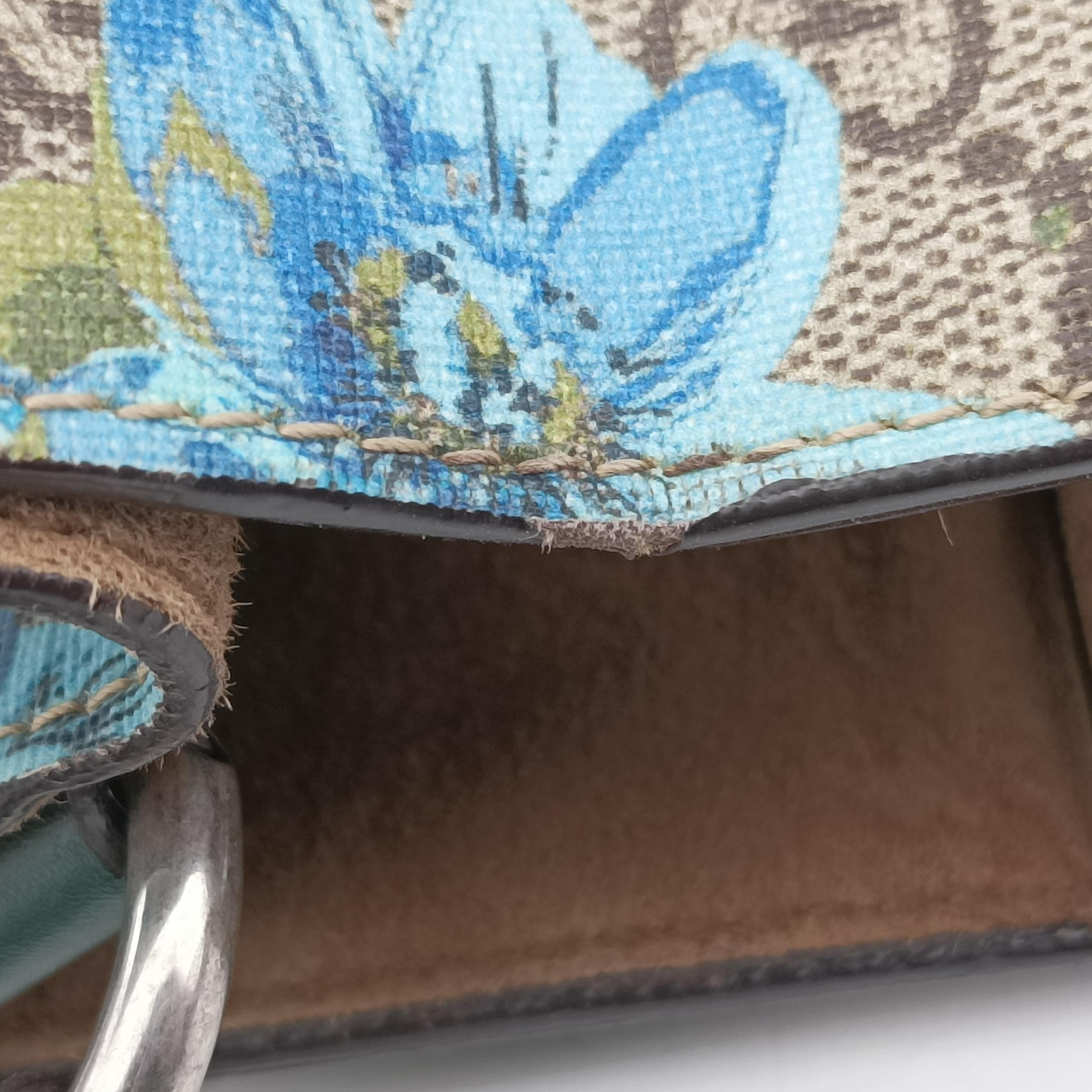 Secondhand Gucci GG Supreme Linea C Blooms GucciGhost Beige x Multicolour PVC coated canvas 414476 shoulderbag | stylenewstar