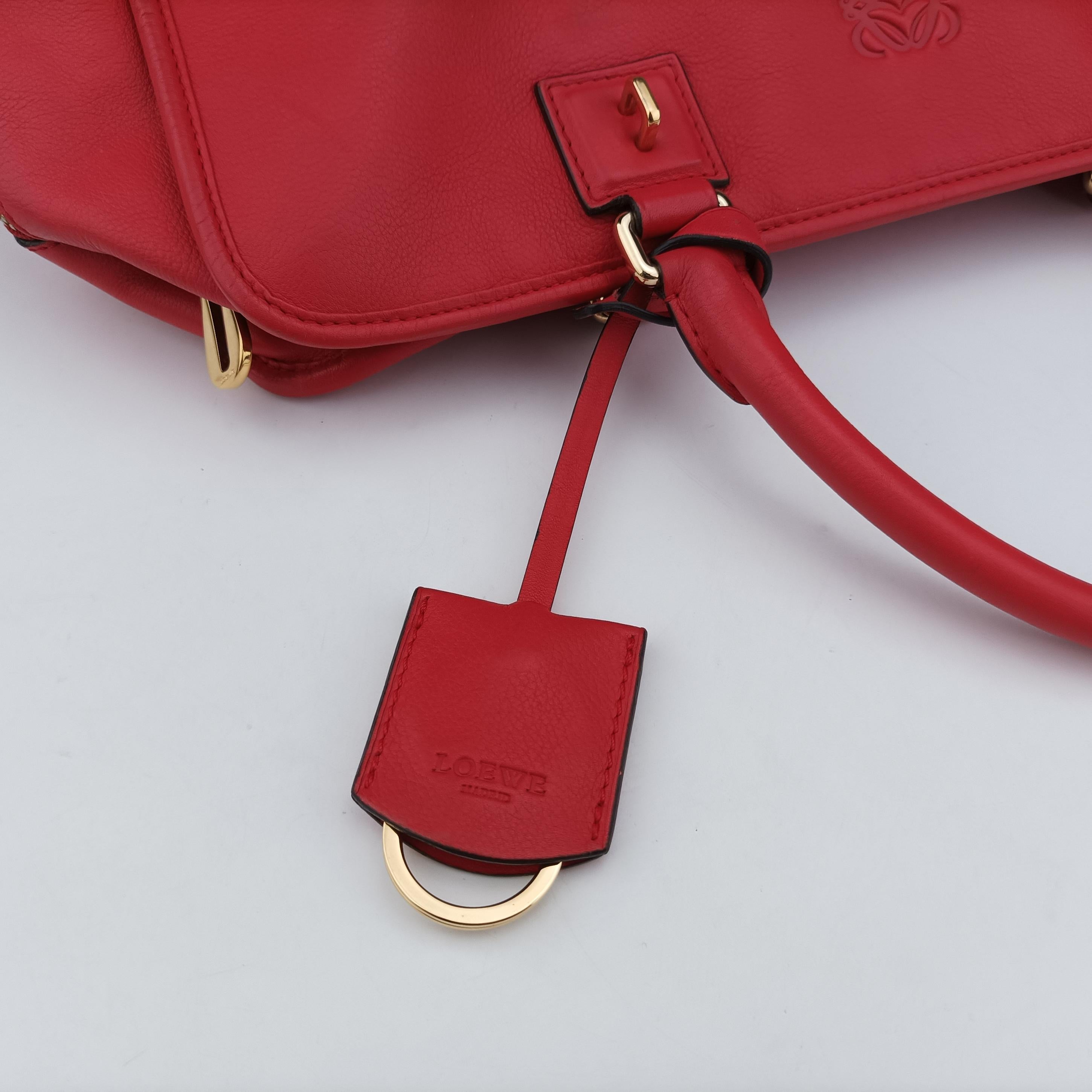 Secondhand Loewe Amazona Red Leather  handbag | stylenewstar
