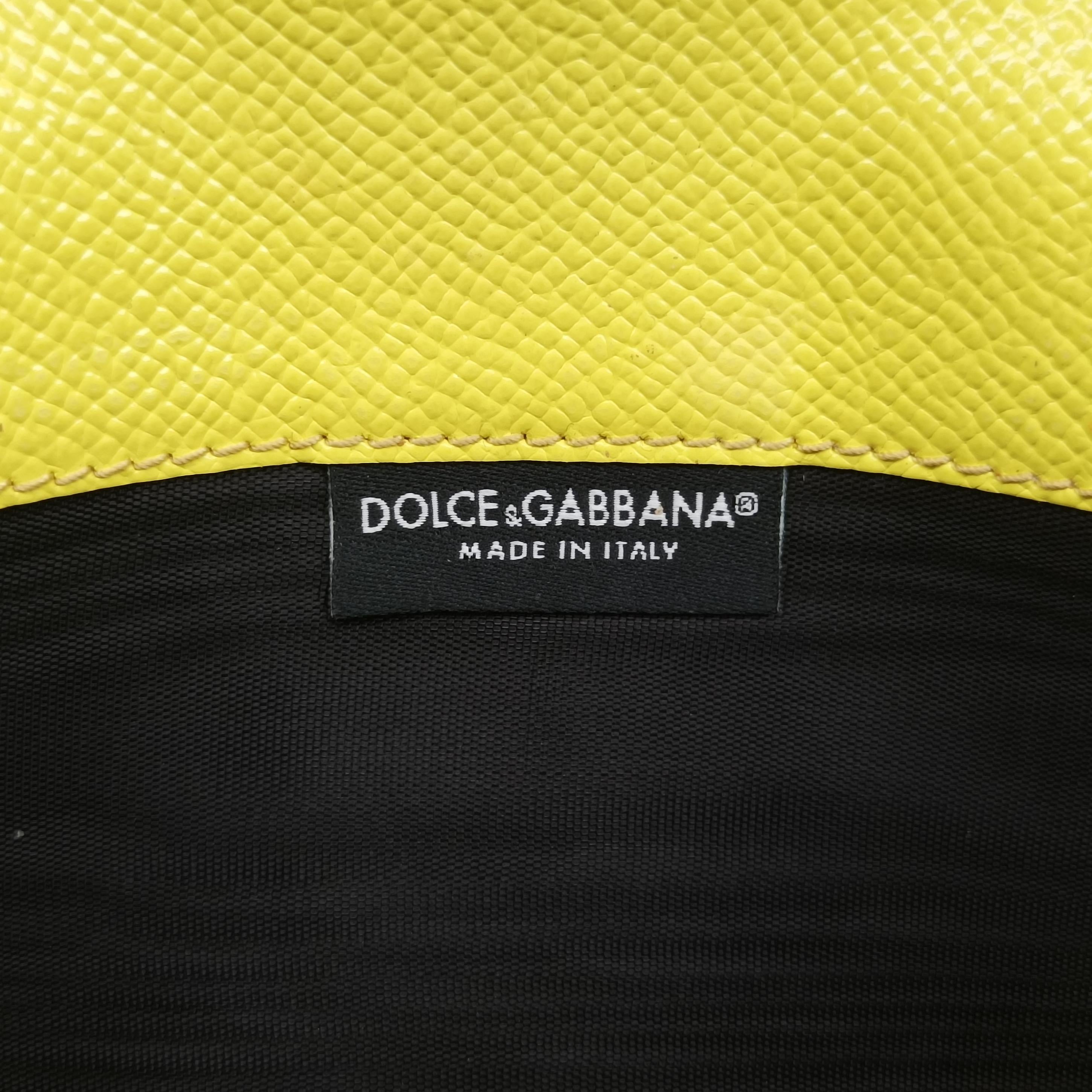 Pre-owned Dolce & Gabbana SICILY Yellow Leather  shoulderbag | stylenewstar