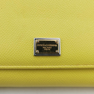 Pre-owned Dolce & Gabbana SICILY Yellow Leather  shoulderbag | stylenewstar