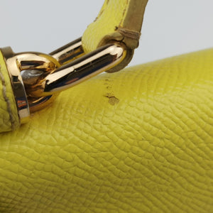 Pre-owned Dolce & Gabbana SICILY Yellow Leather  shoulderbag | stylenewstar