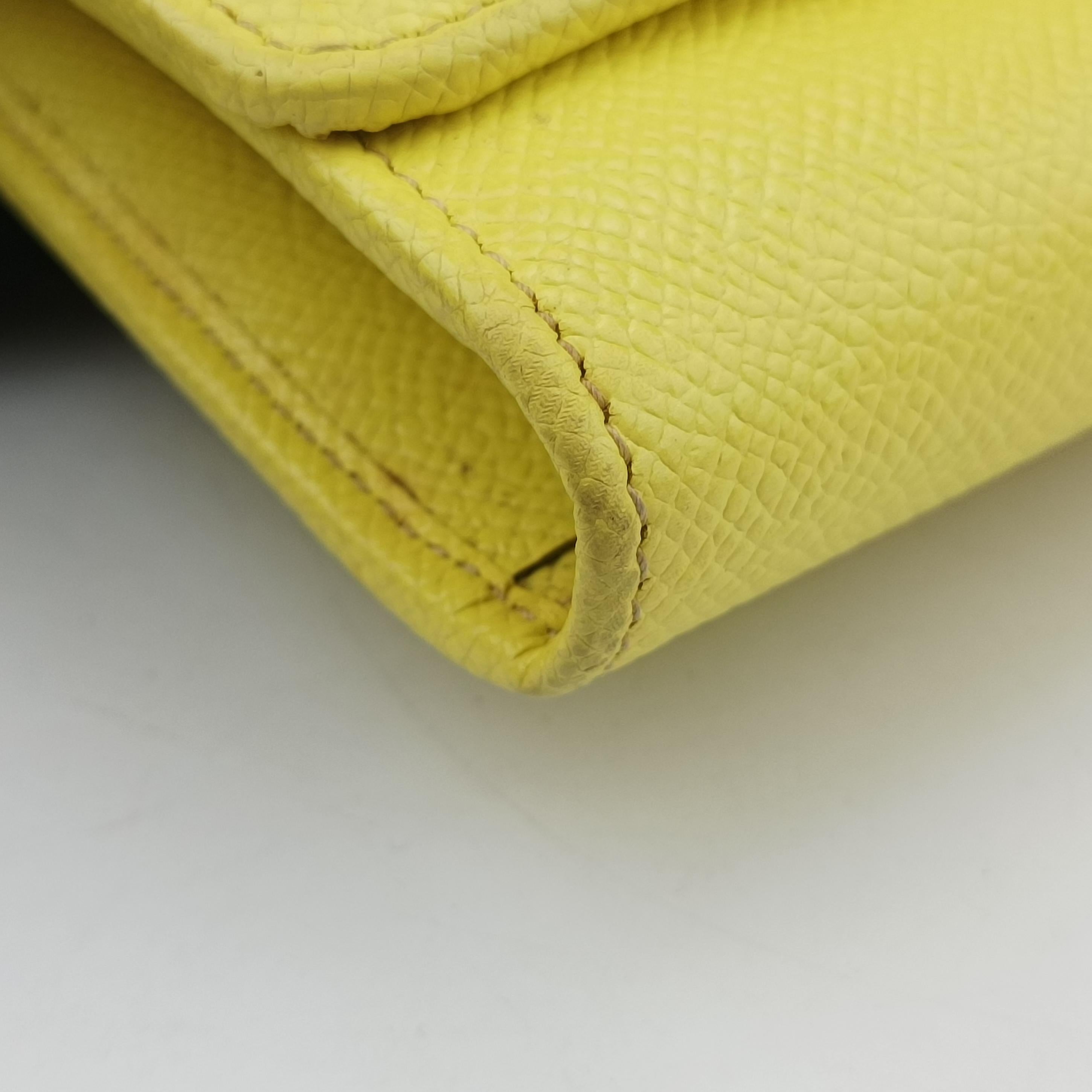 Pre-owned Dolce & Gabbana SICILY Yellow Leather  shoulderbag | stylenewstar