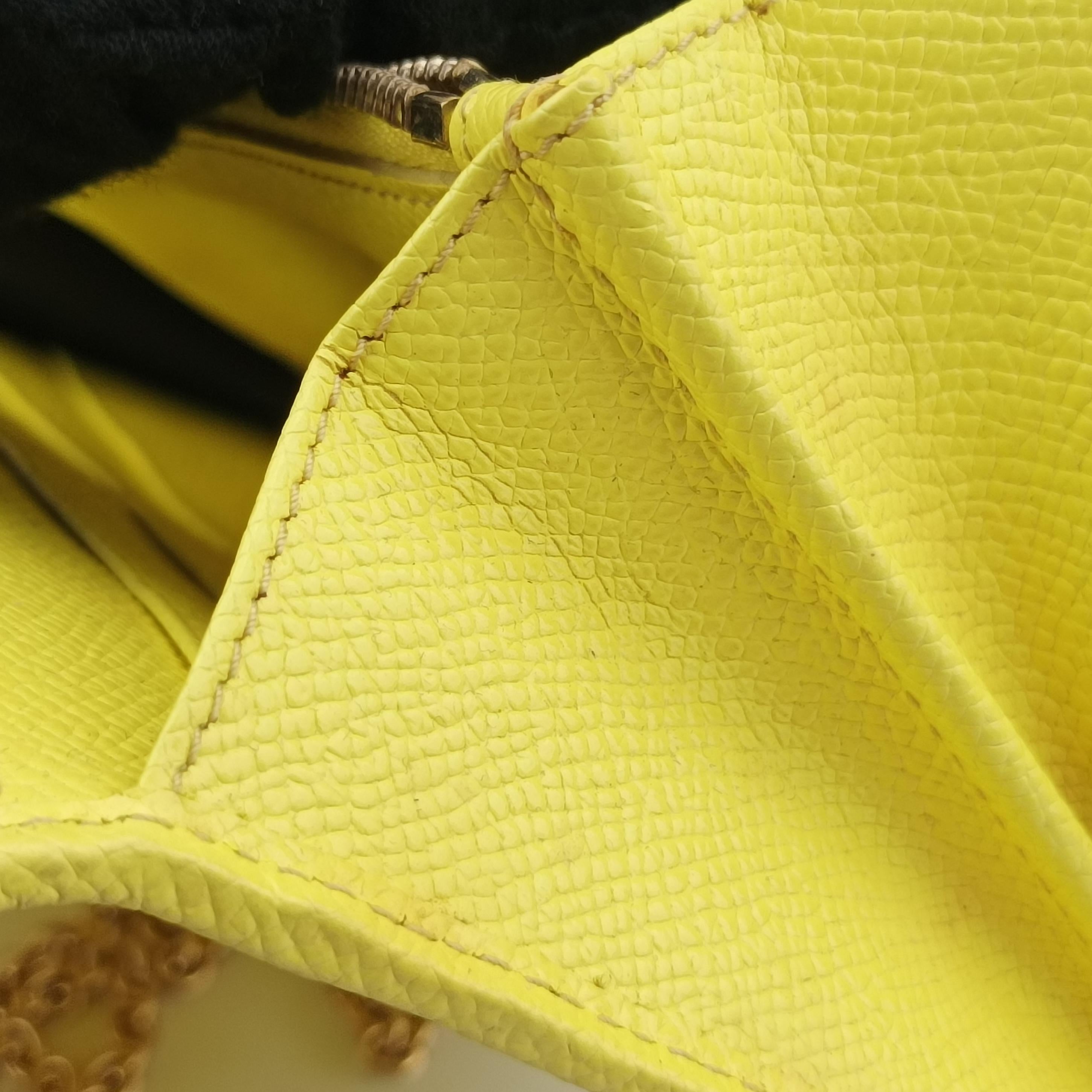 Pre-owned Dolce & Gabbana SICILY Yellow Leather  shoulderbag | stylenewstar