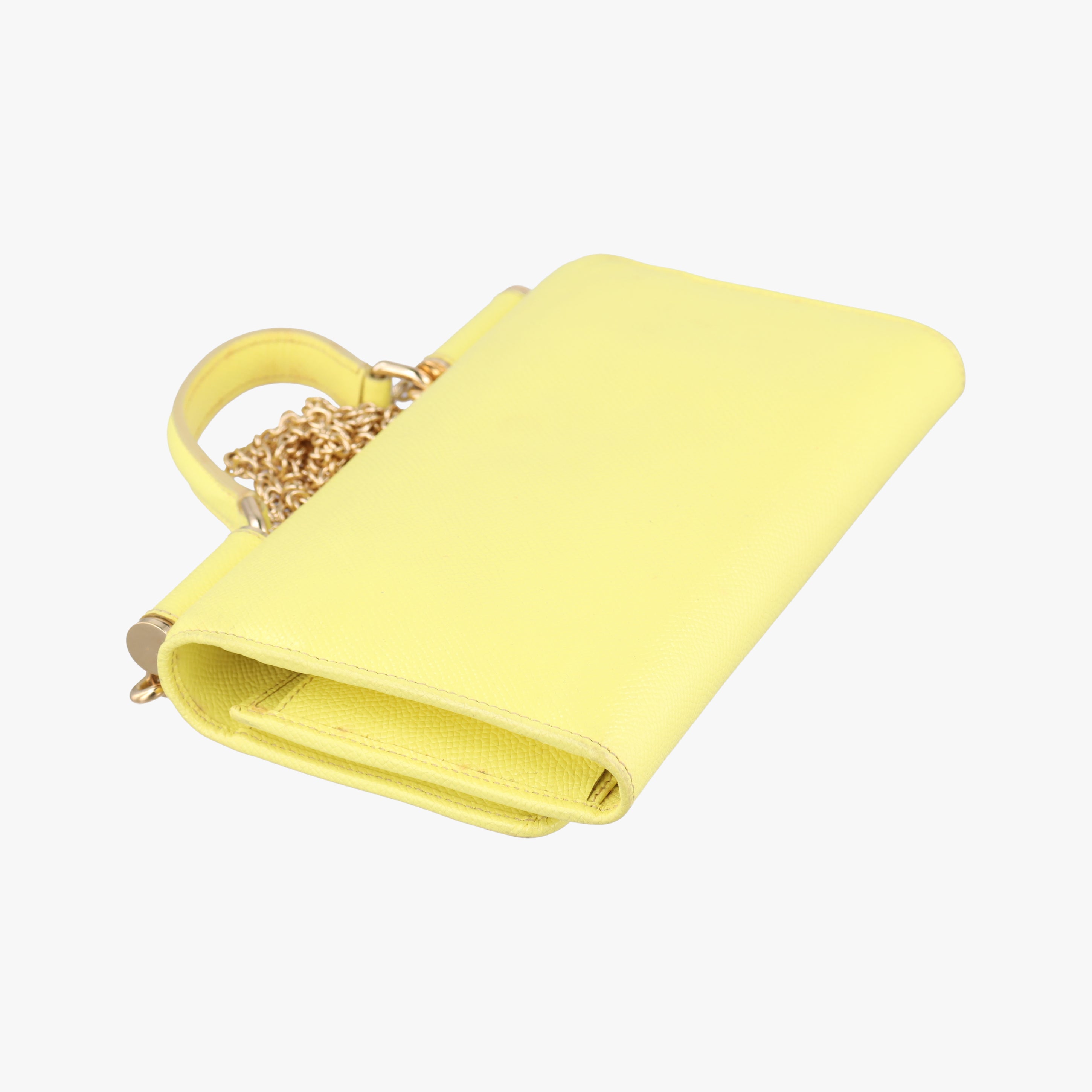 Pre-owned Dolce & Gabbana SICILY Yellow Leather  shoulderbag | stylenewstar