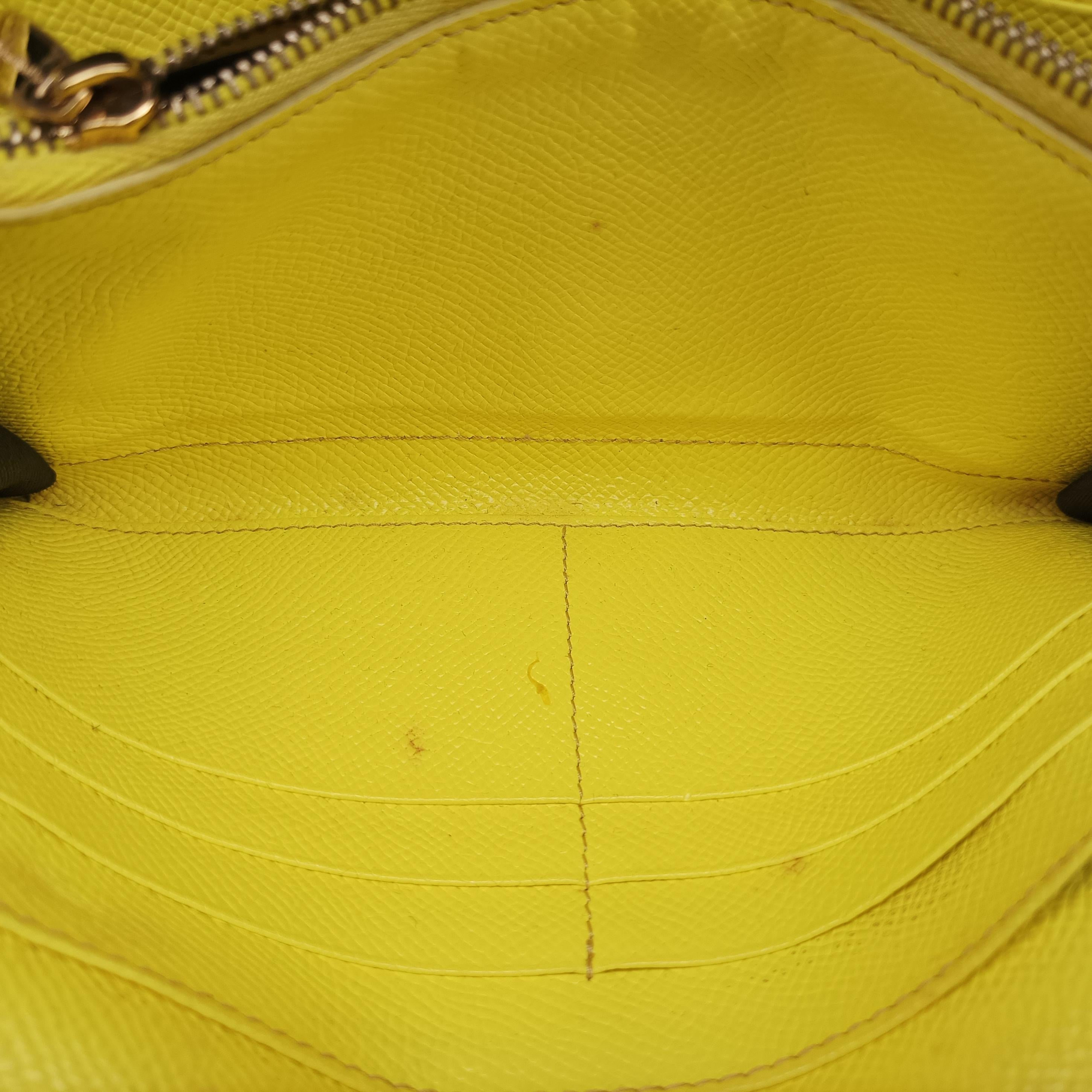 Pre-owned Dolce & Gabbana SICILY Yellow Leather  shoulderbag | stylenewstar