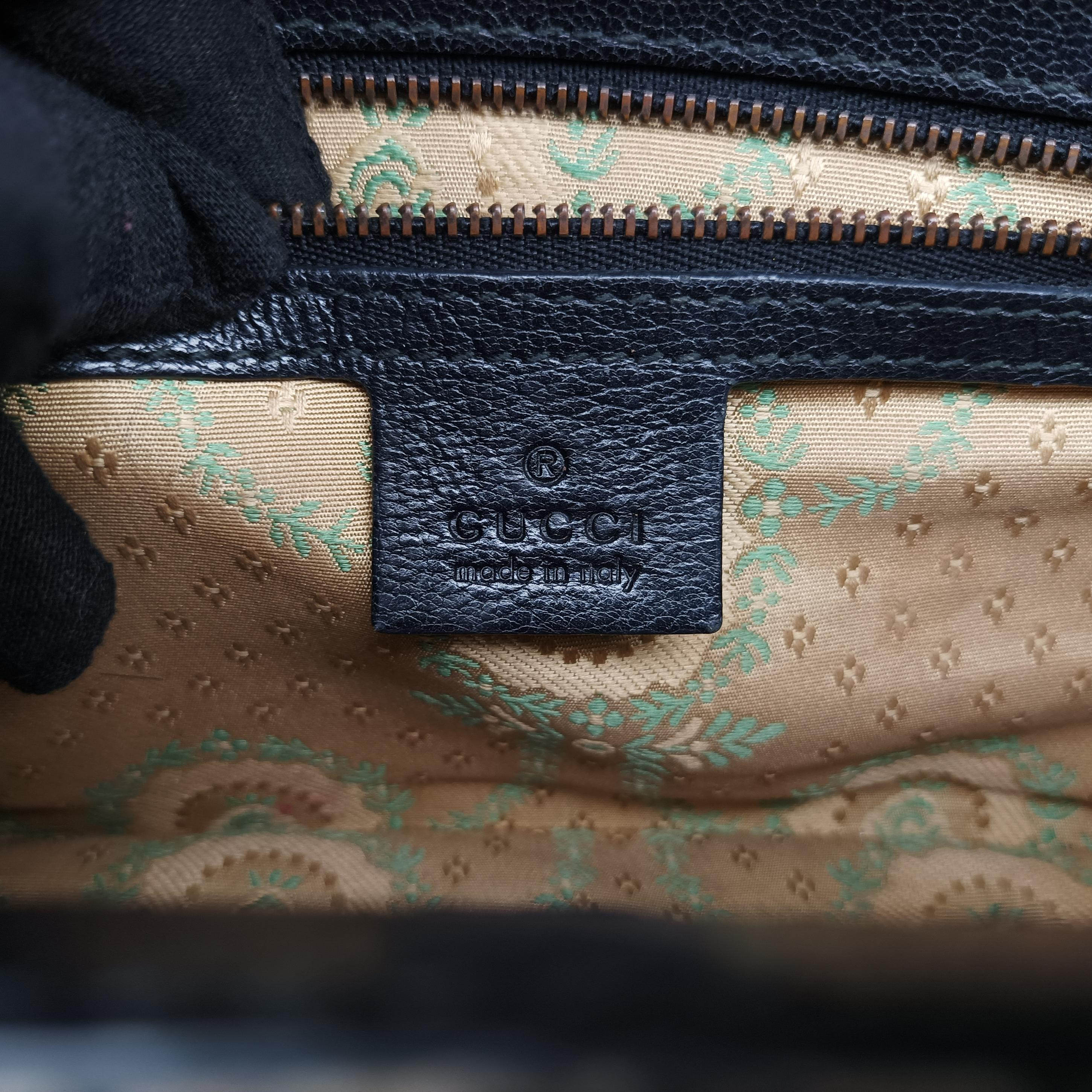 Pre-owned Gucci Ottilia Black×Multicolour Leather×snakeskin 488715 shoulderbag | stylenewstar