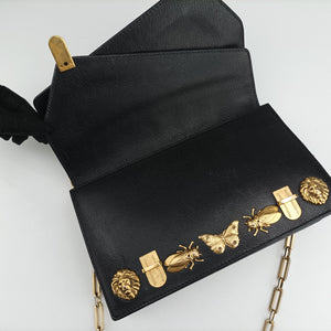 Pre-owned Gucci Ottilia Black×Multicolour Leather×snakeskin 488715 shoulderbag | stylenewstar