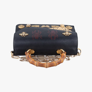 Pre-owned Gucci Ottilia Black×Multicolour Leather×snakeskin 488715 shoulderbag | stylenewstar