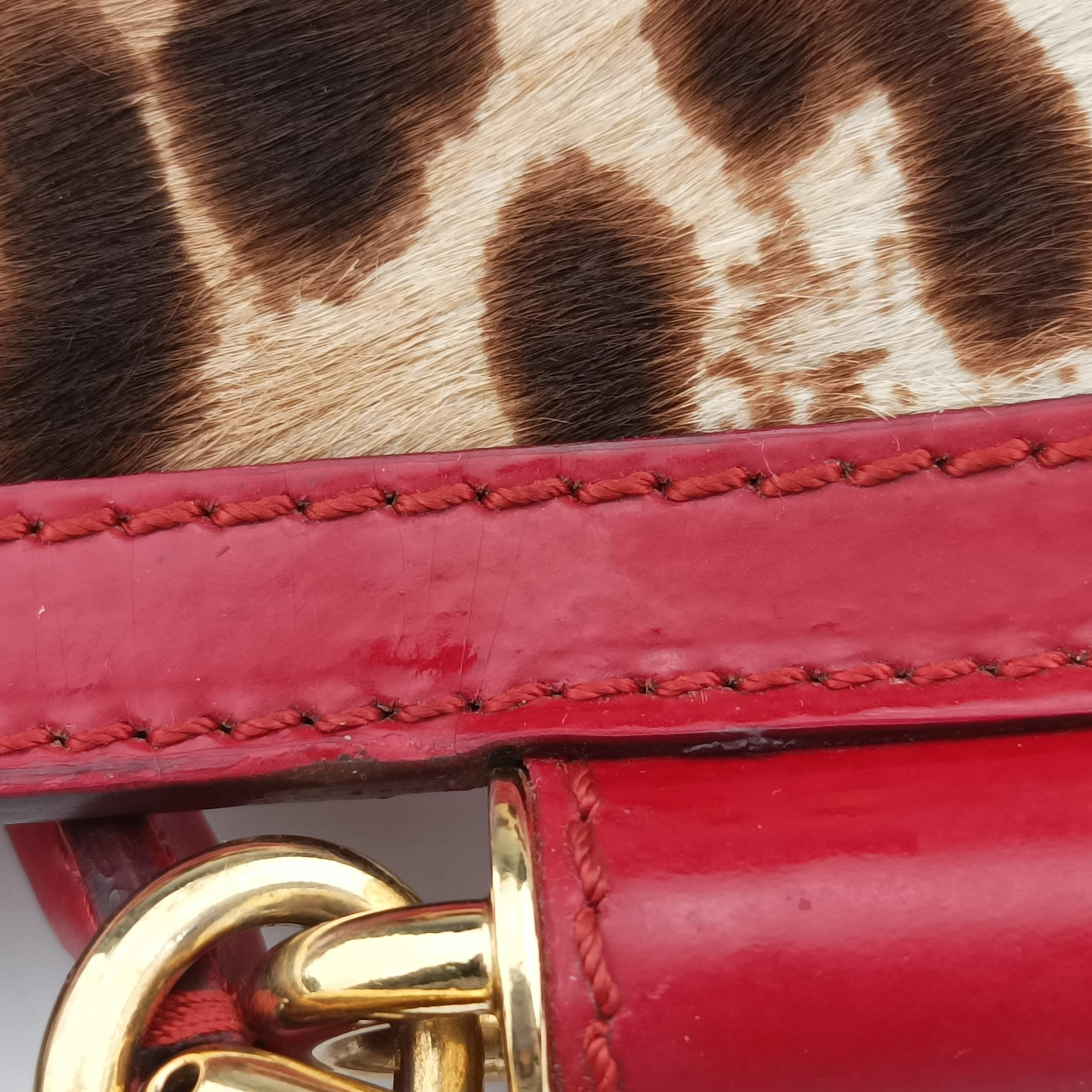 Pre-owned Dolce & Gabbana SICILY Multicolour Snakeskin × Fur × Canvas  shoulderbag | stylenewstar