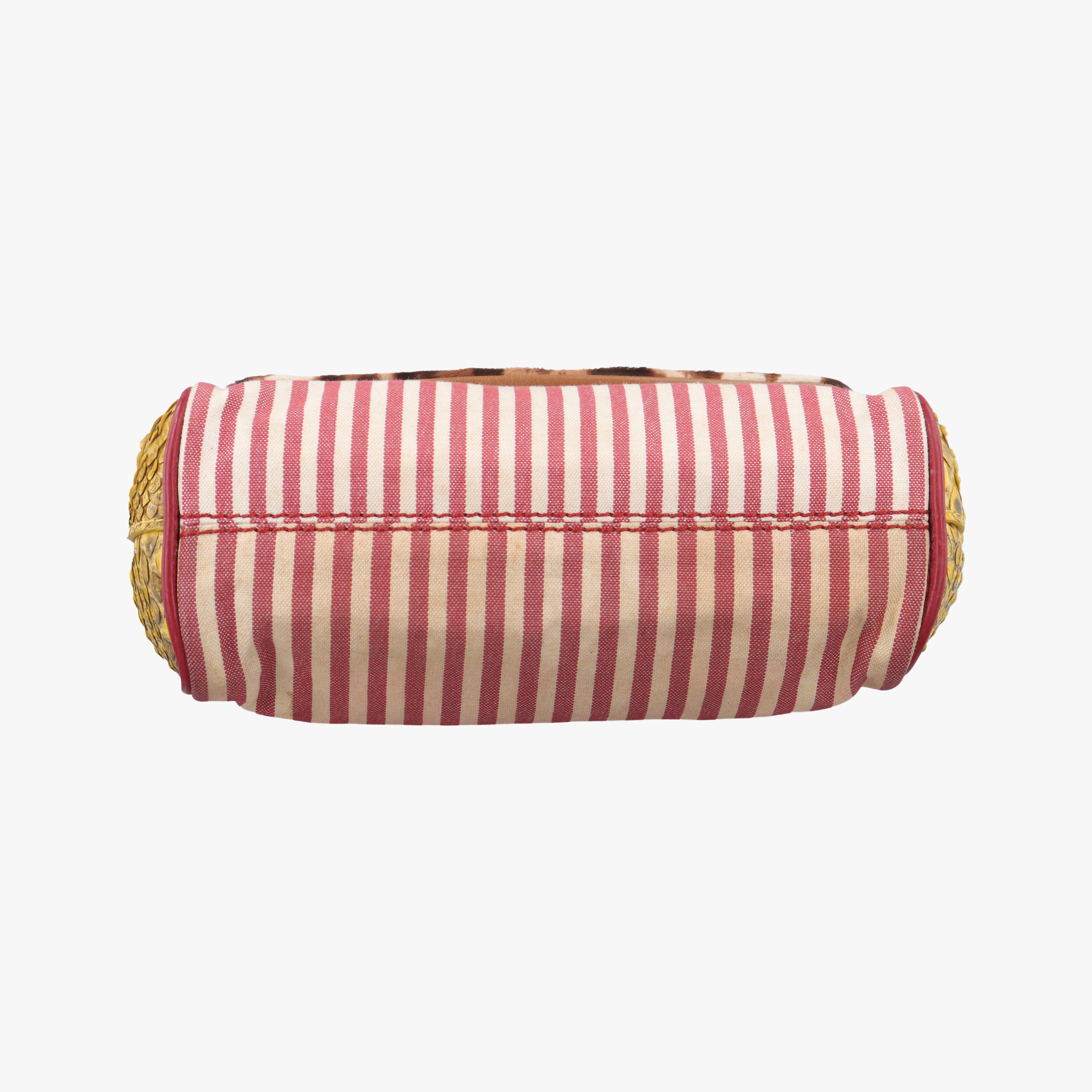 Pre-owned Dolce & Gabbana SICILY Multicolour Snakeskin × Fur × Canvas  shoulderbag | stylenewstar