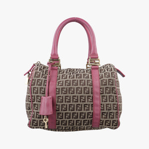 Pre-owned Fendi Zucchino Glitter Logo Multicolour canvas 8BL068 handbag | stylenewstar