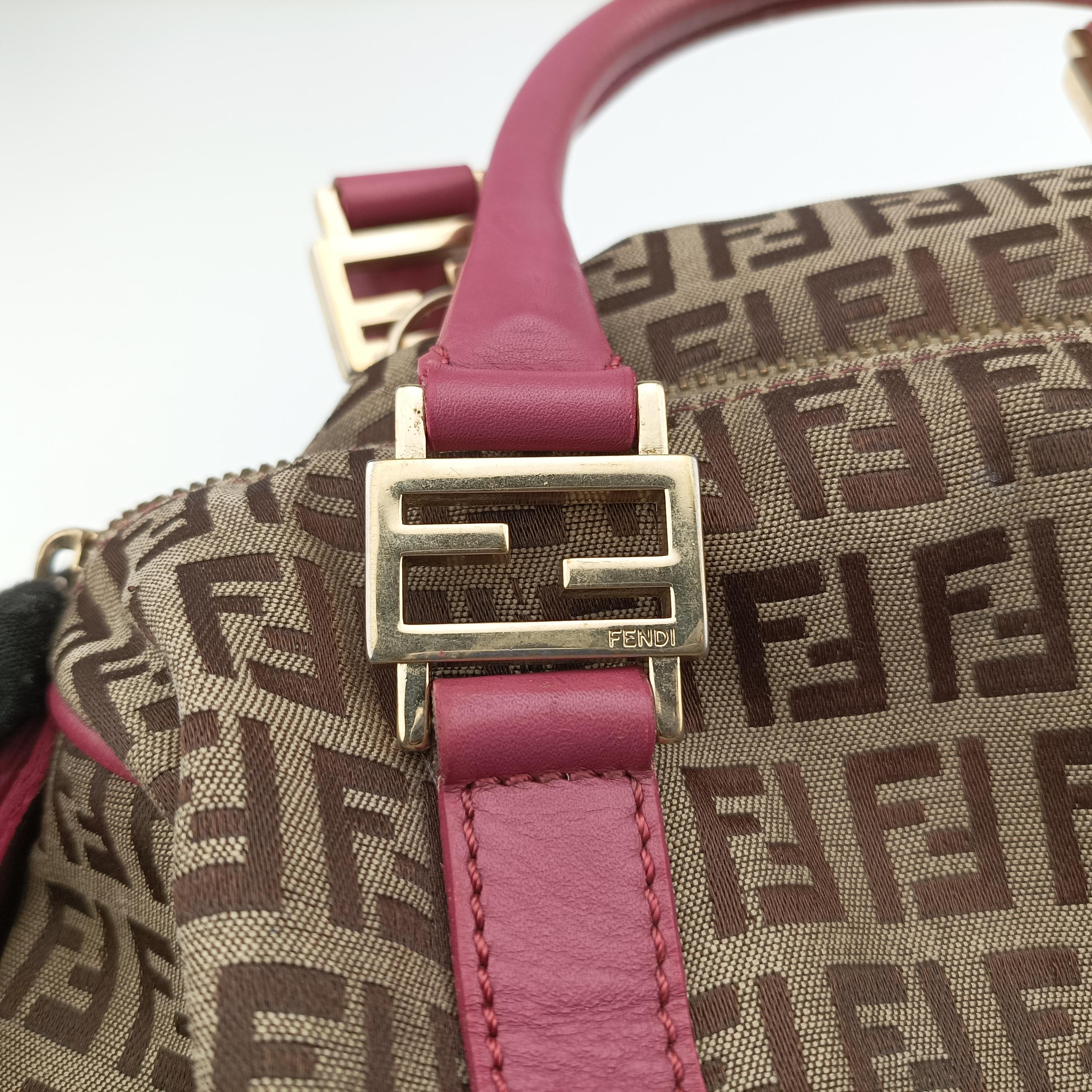 Pre-owned Fendi Zucchino Glitter Logo Multicolour canvas 8BL068 handbag | stylenewstar