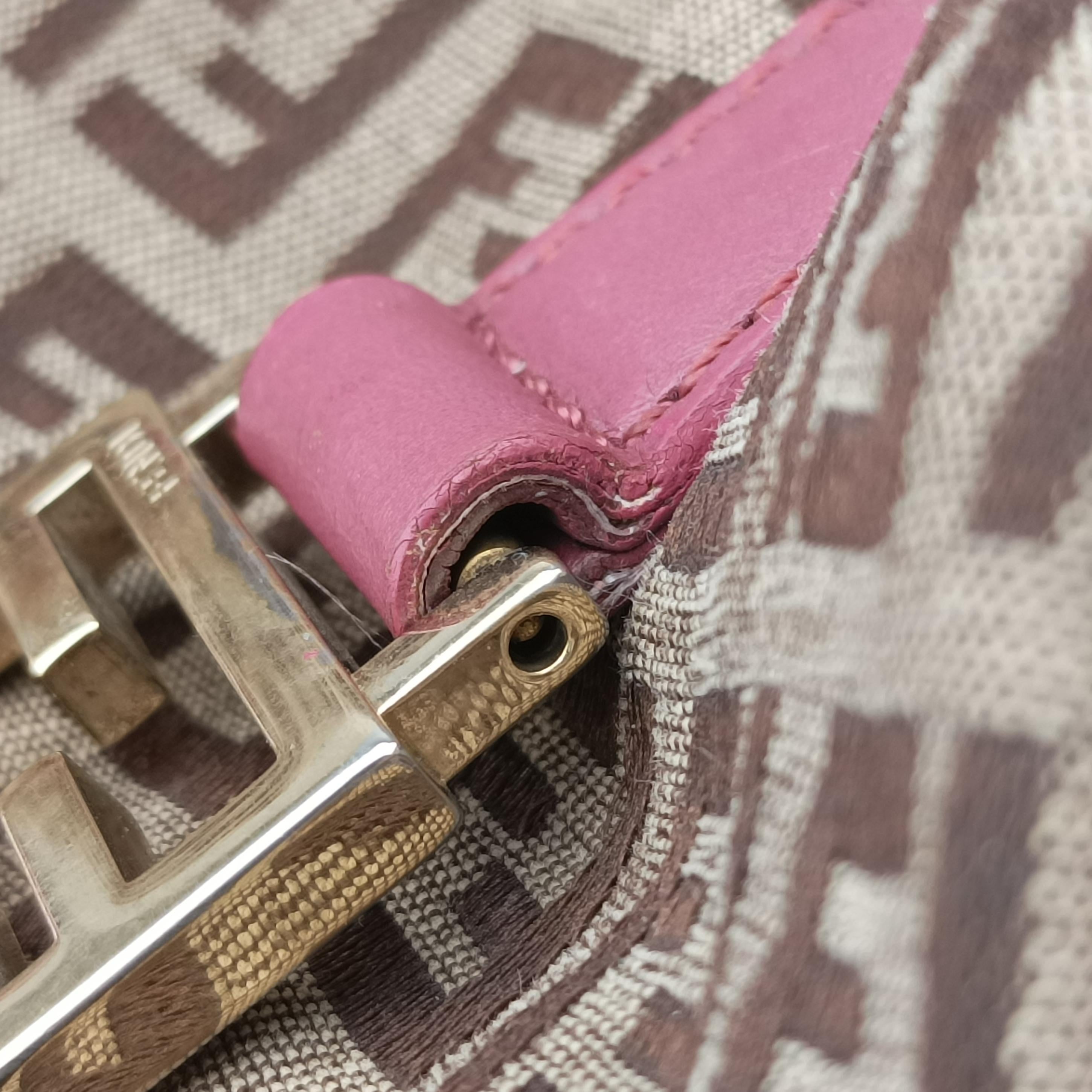 Pre-owned Fendi Zucchino Glitter Logo Multicolour canvas 8BL068 handbag | stylenewstar