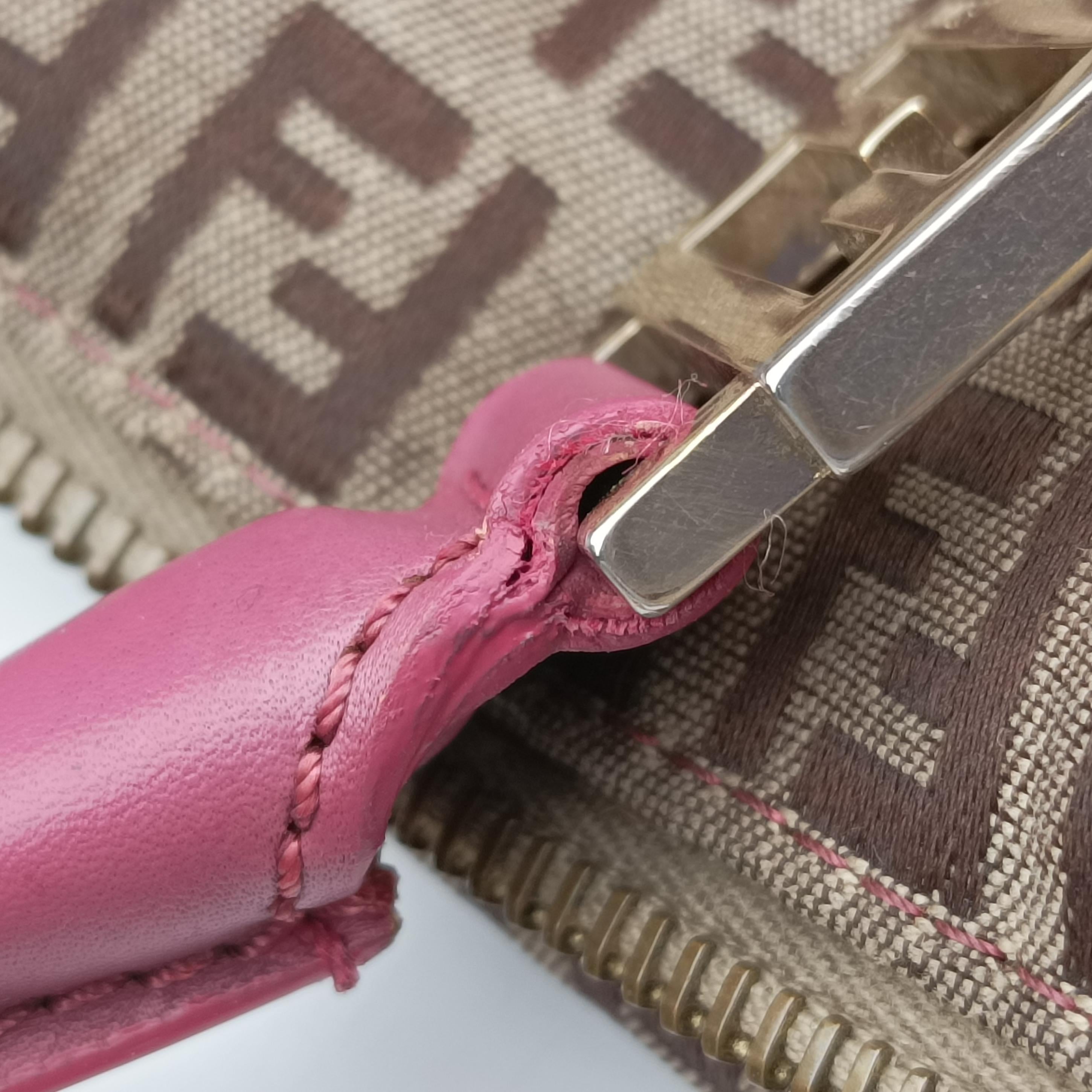 Pre-owned Fendi Zucchino Glitter Logo Multicolour canvas 8BL068 handbag | stylenewstar