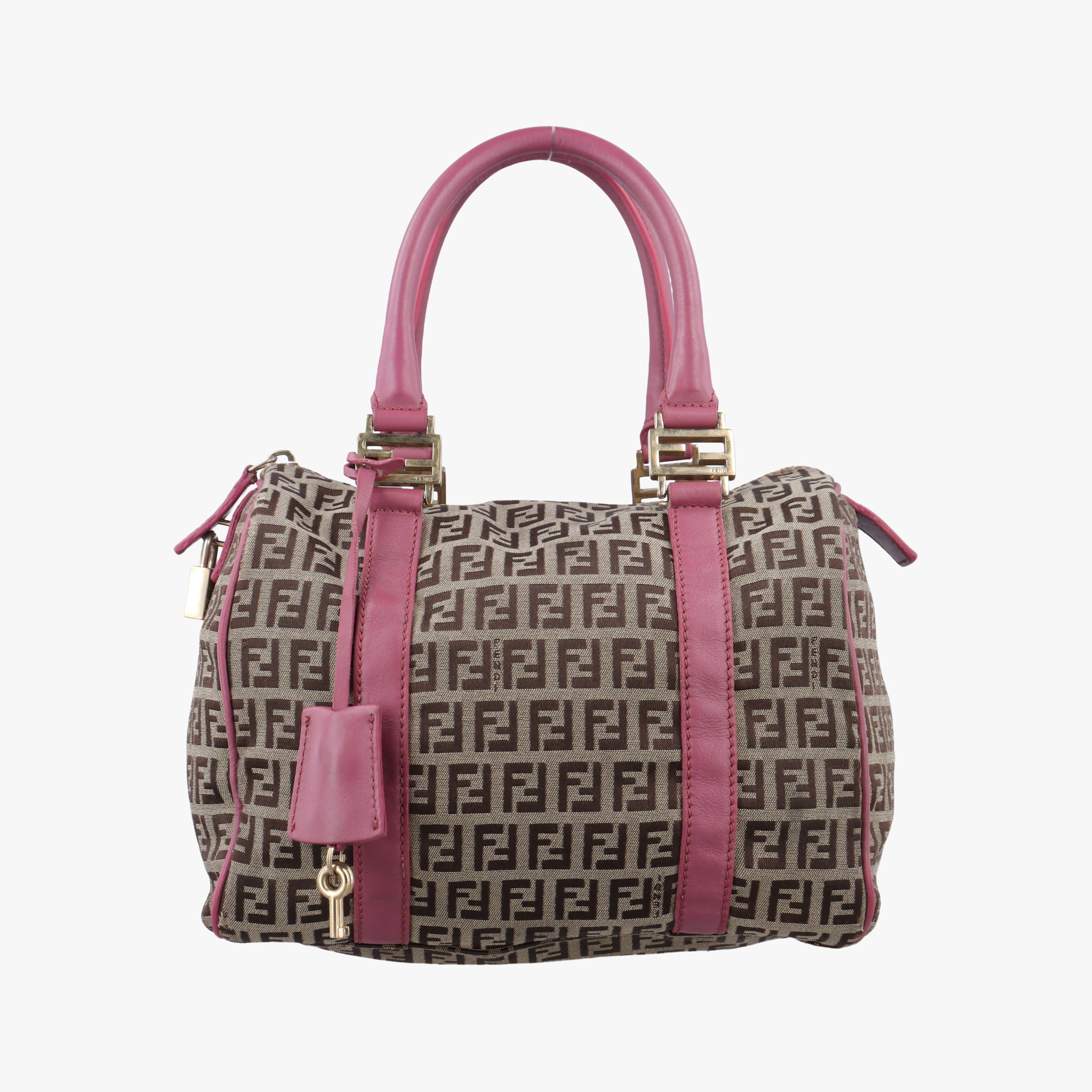 Pre-owned Fendi Zucchino Glitter Logo Multicolour canvas 8BL068 handbag | stylenewstar