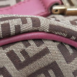 Pre-owned Fendi Zucchino Glitter Logo Multicolour canvas 8BL068 handbag | stylenewstar