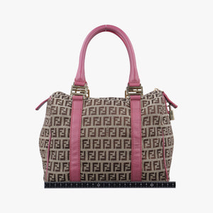 Pre-owned Fendi Zucchino Glitter Logo Multicolour canvas 8BL068 handbag | stylenewstar