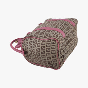 Pre-owned Fendi Zucchino Glitter Logo Multicolour canvas 8BL068 handbag | stylenewstar