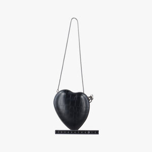 Vintage Yves Saint Laurent Love box heart Black Leather 488434 shoulderbag | stylenewstar