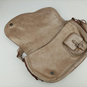 Pre-owned Christian Dior Gaucho Golden Leather  handbag | stylenewstar