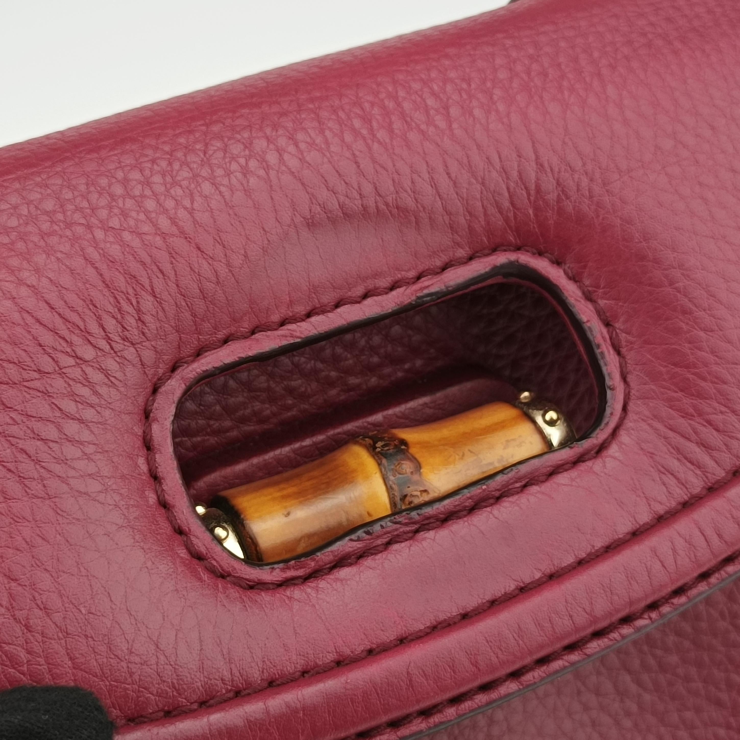 Secondhand Gucci New Bamboo Burgundy Leather 254884 shoulderbag | stylenewstar