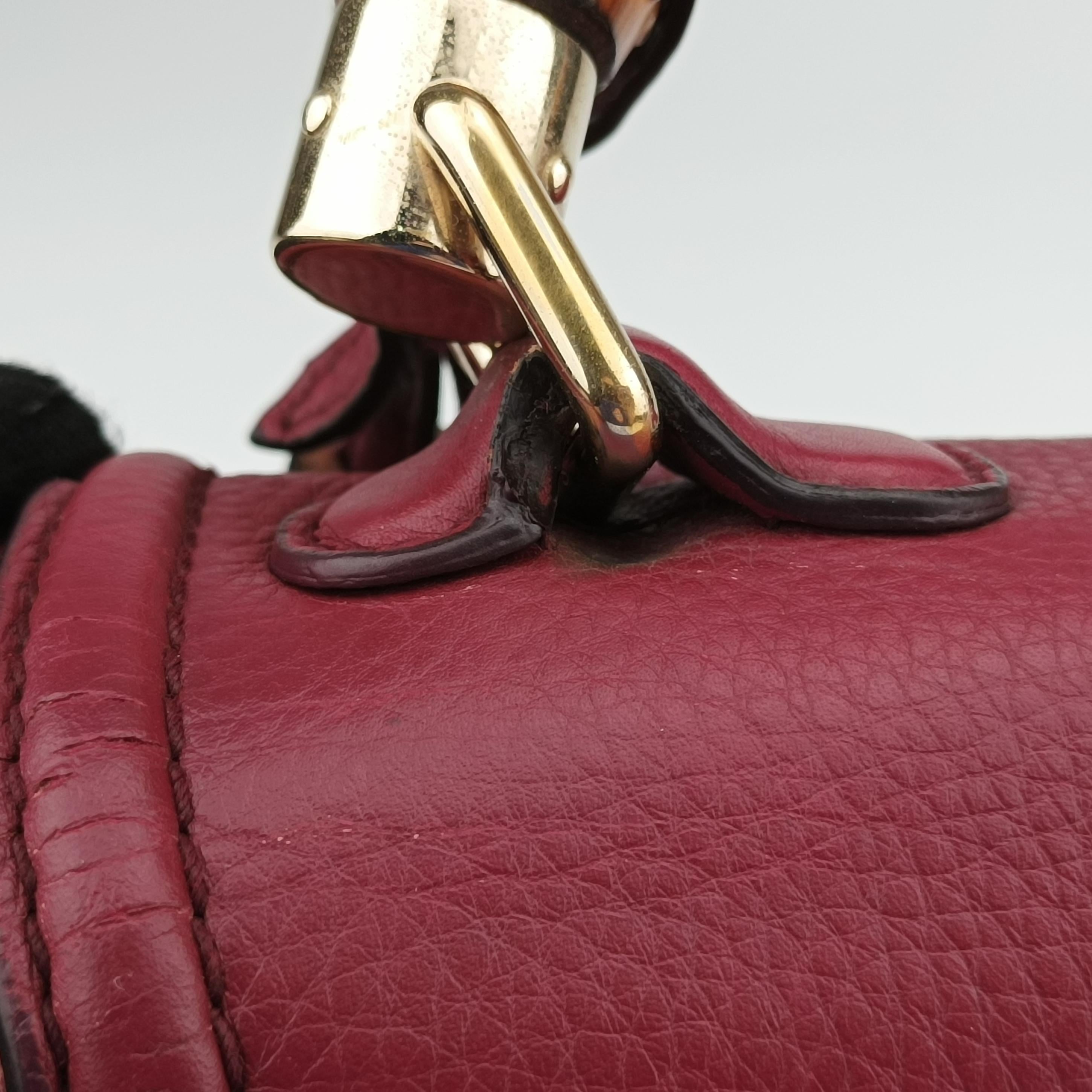 Secondhand Gucci New Bamboo Burgundy Leather 254884 shoulderbag | stylenewstar
