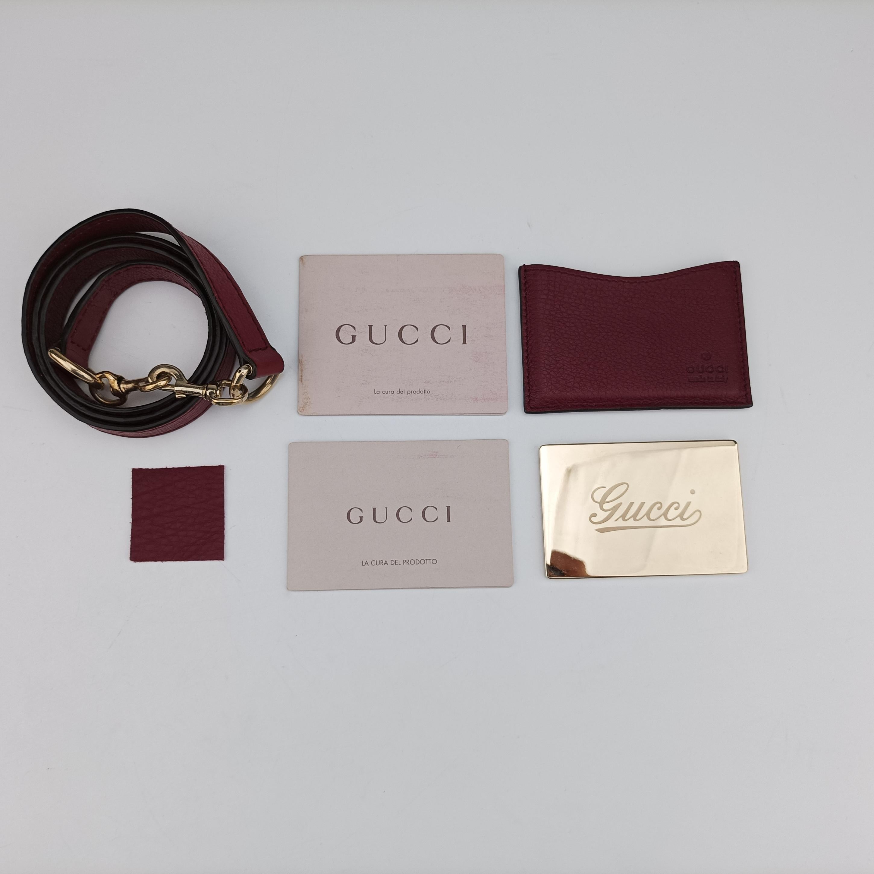 Secondhand Gucci New Bamboo Burgundy Leather 254884 shoulderbag | stylenewstar