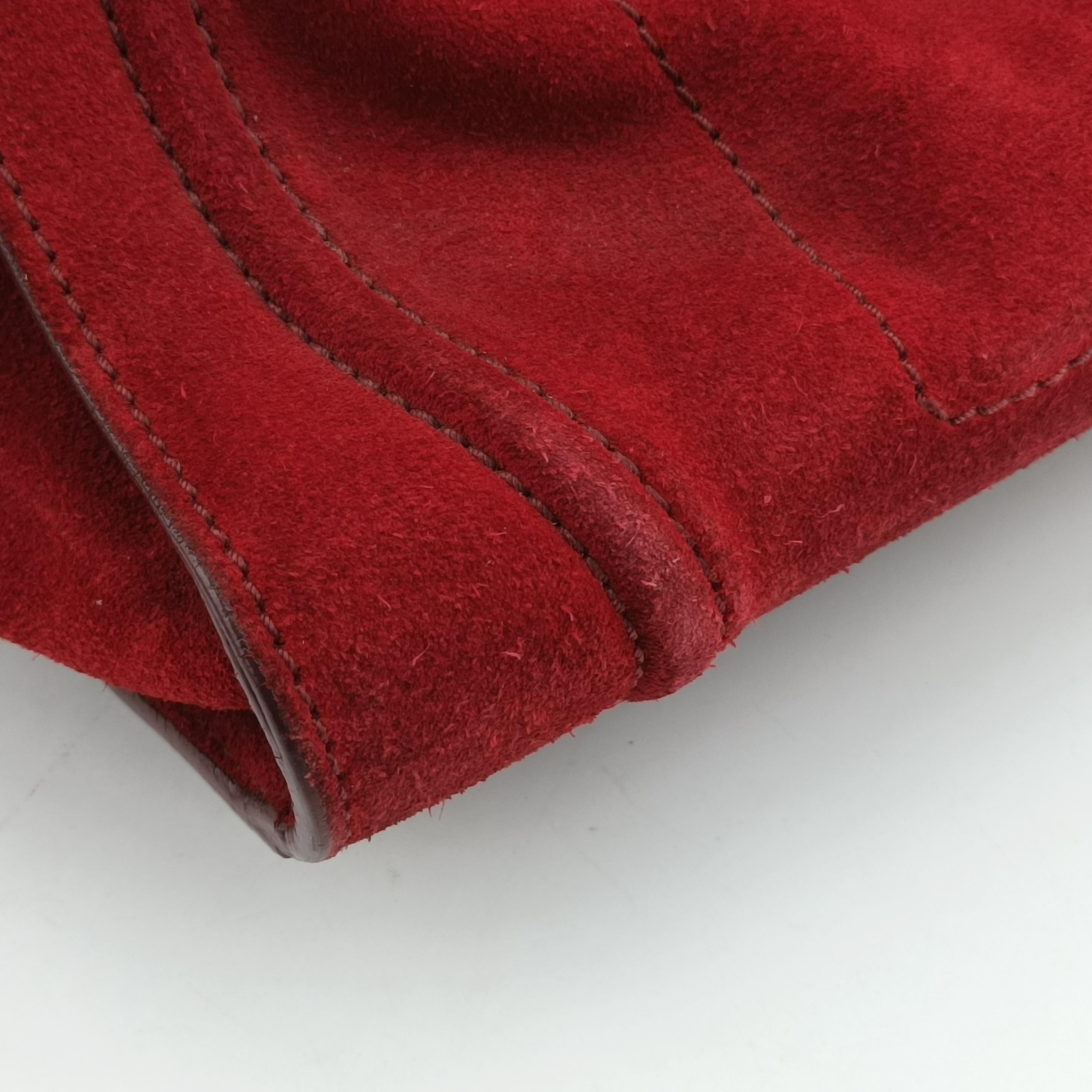 Pre-owned Celine Luggage Small Square Phantom Burgundy Suede  handbag | stylenewstar