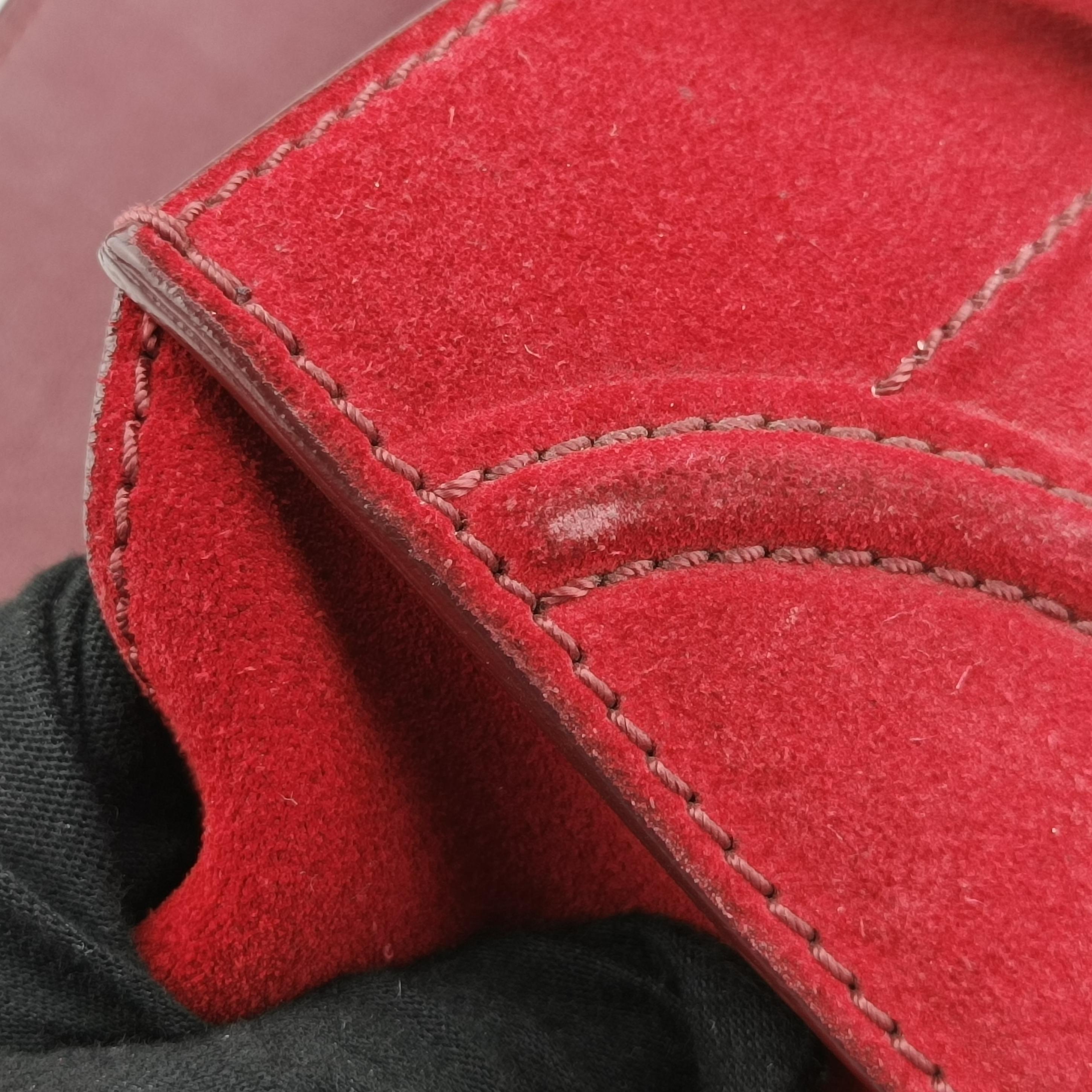 Pre-owned Celine Luggage Small Square Phantom Burgundy Suede  handbag | stylenewstar