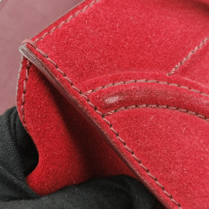 Pre-owned Celine Luggage Small Square Phantom Burgundy Suede  handbag | stylenewstar