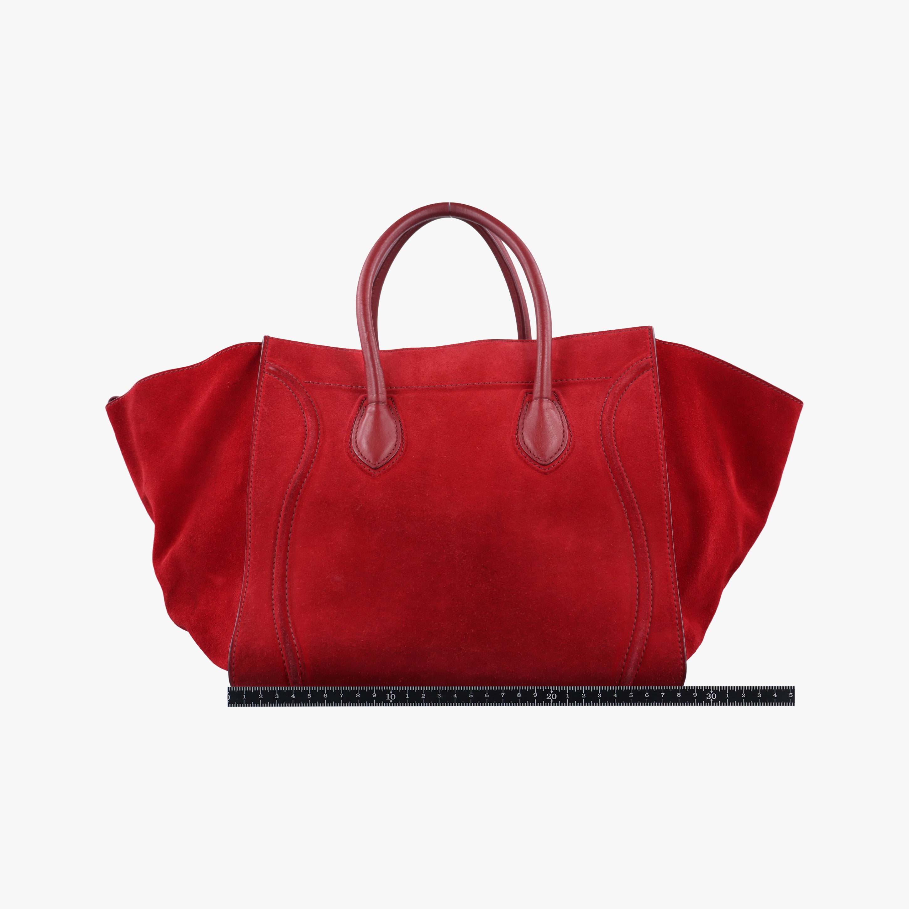 Pre-owned Celine Luggage Small Square Phantom Burgundy Suede  handbag | stylenewstar