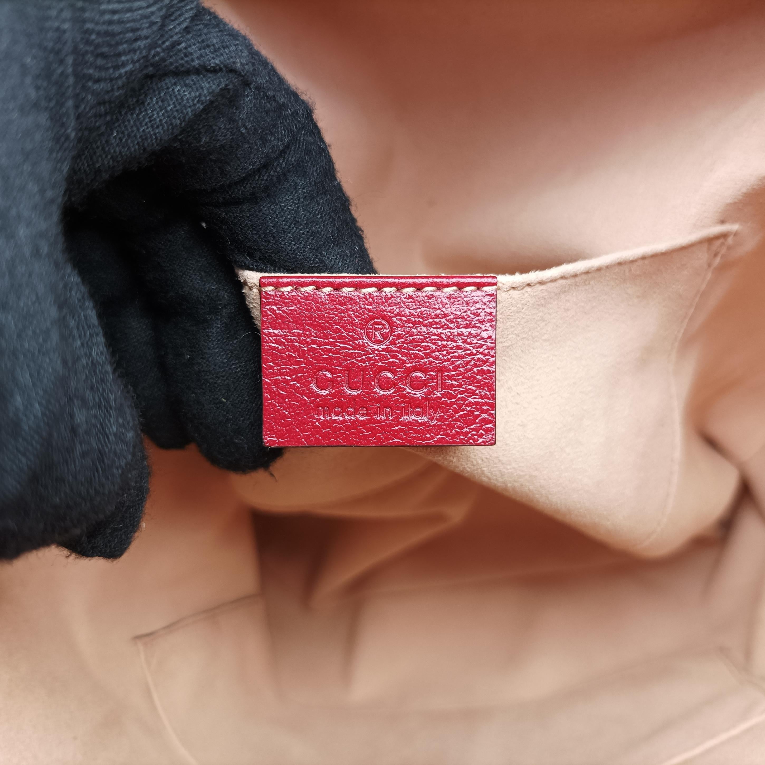 Pre-owned Gucci Rajah WEB Tiger Bucket Navy×red Suede x leather 553961 shoulderbag | stylenewstar