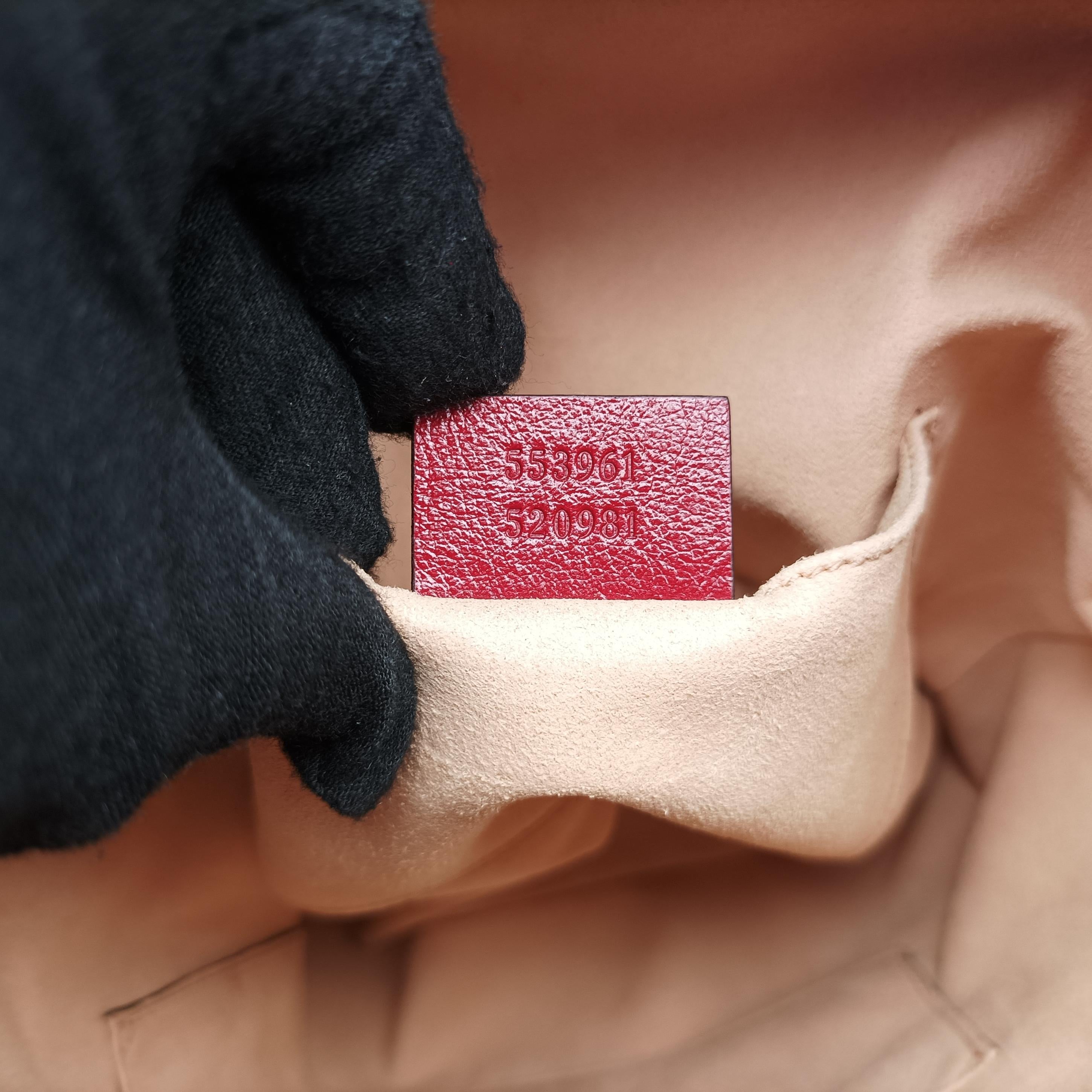 Pre-owned Gucci Rajah WEB Tiger Bucket Navy×red Suede x leather 553961 shoulderbag | stylenewstar