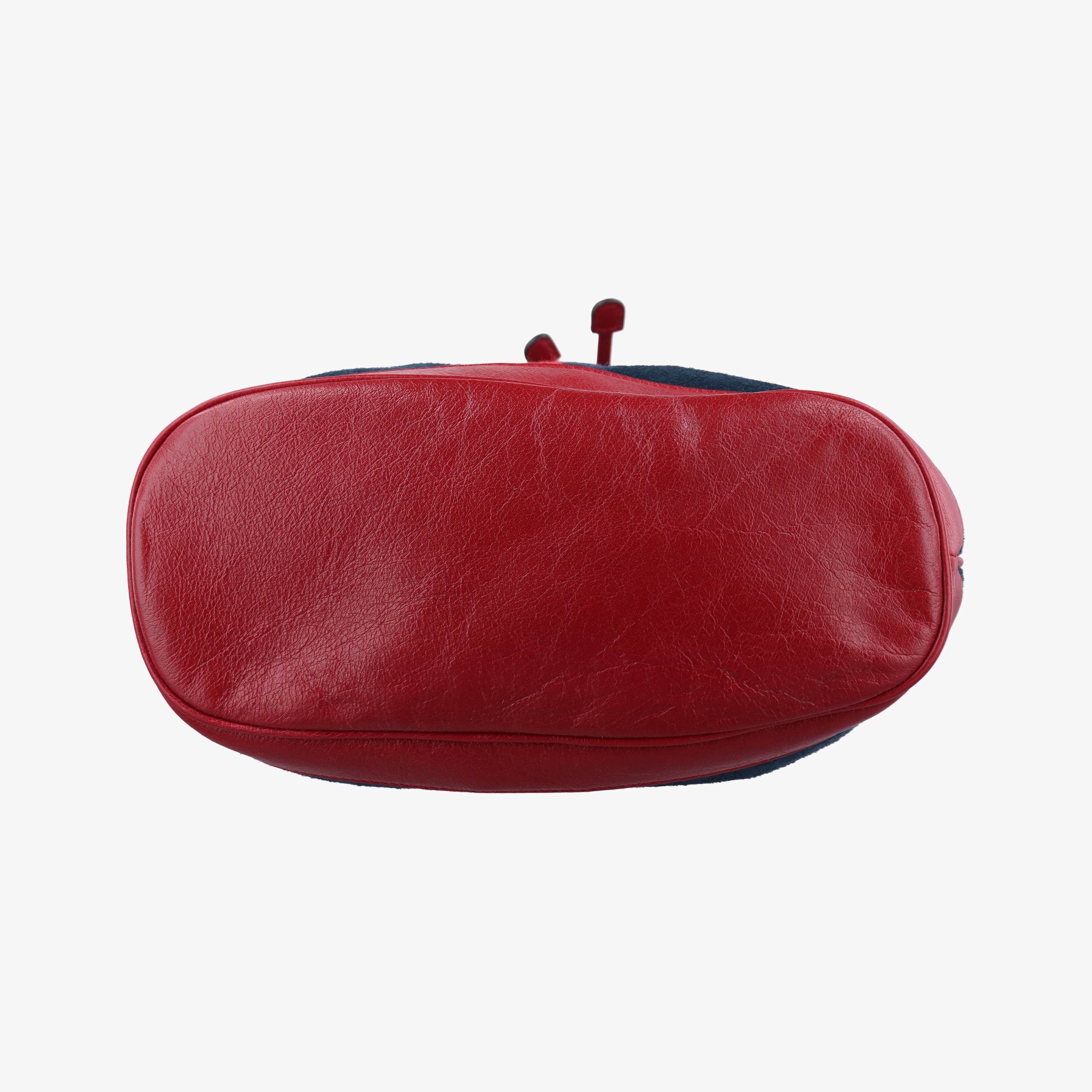 Pre-owned Gucci Rajah WEB Tiger Bucket Navy×red Suede x leather 553961 shoulderbag | stylenewstar