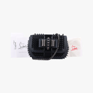 Secondhand Christian Louboutin Sweet Charity Scarabe Spike Black Leather  clutchbag | stylenewstar