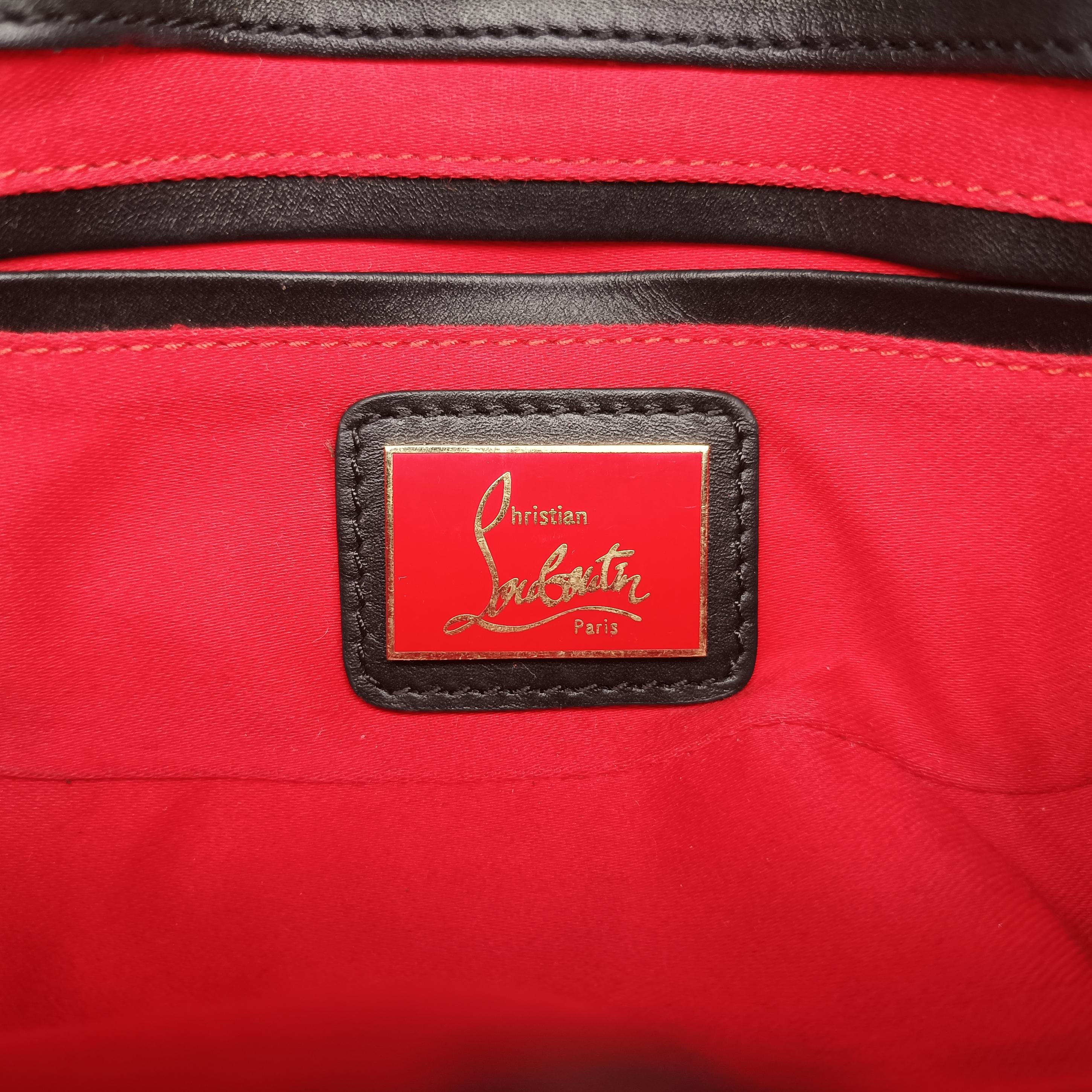 Secondhand Christian Louboutin Sweet Charity Scarabe Spike Black Leather  clutchbag | stylenewstar