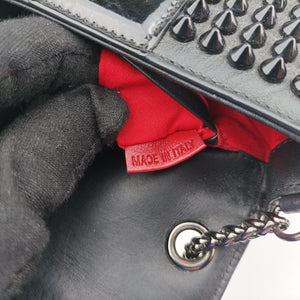 Secondhand Christian Louboutin Sweet Charity Scarabe Spike Black Leather  clutchbag | stylenewstar