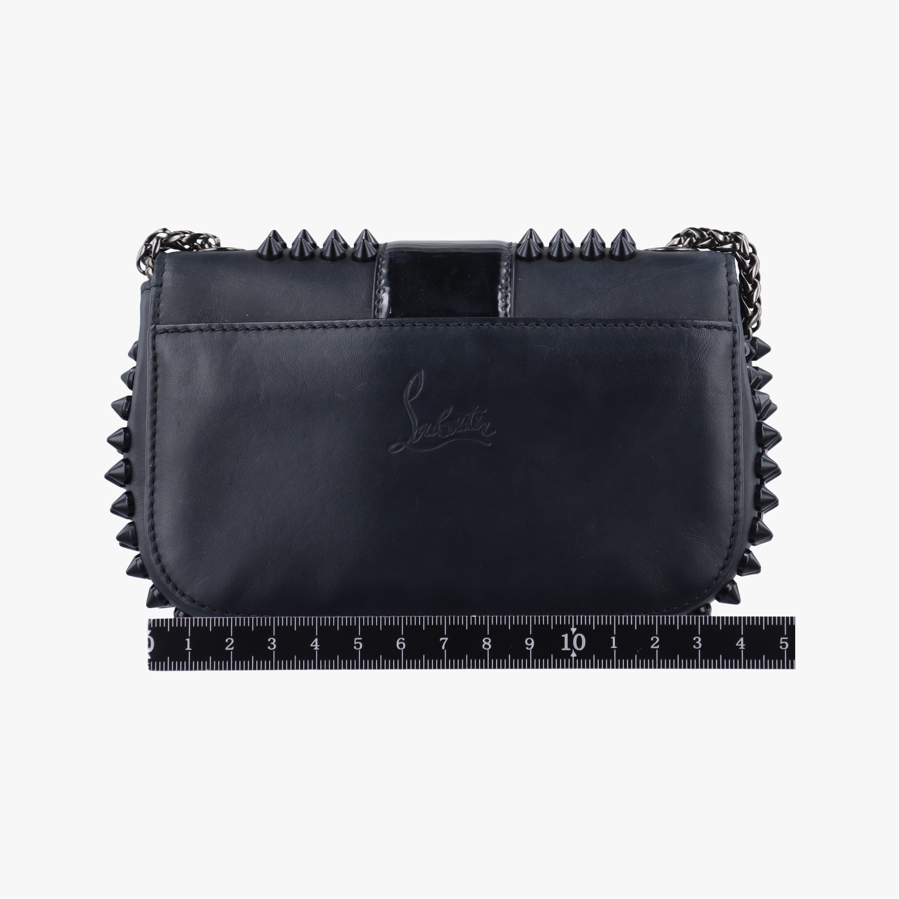 Secondhand Christian Louboutin Sweet Charity Scarabe Spike Black Leather  clutchbag | stylenewstar