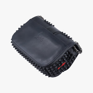 Secondhand Christian Louboutin Sweet Charity Scarabe Spike Black Leather  clutchbag | stylenewstar
