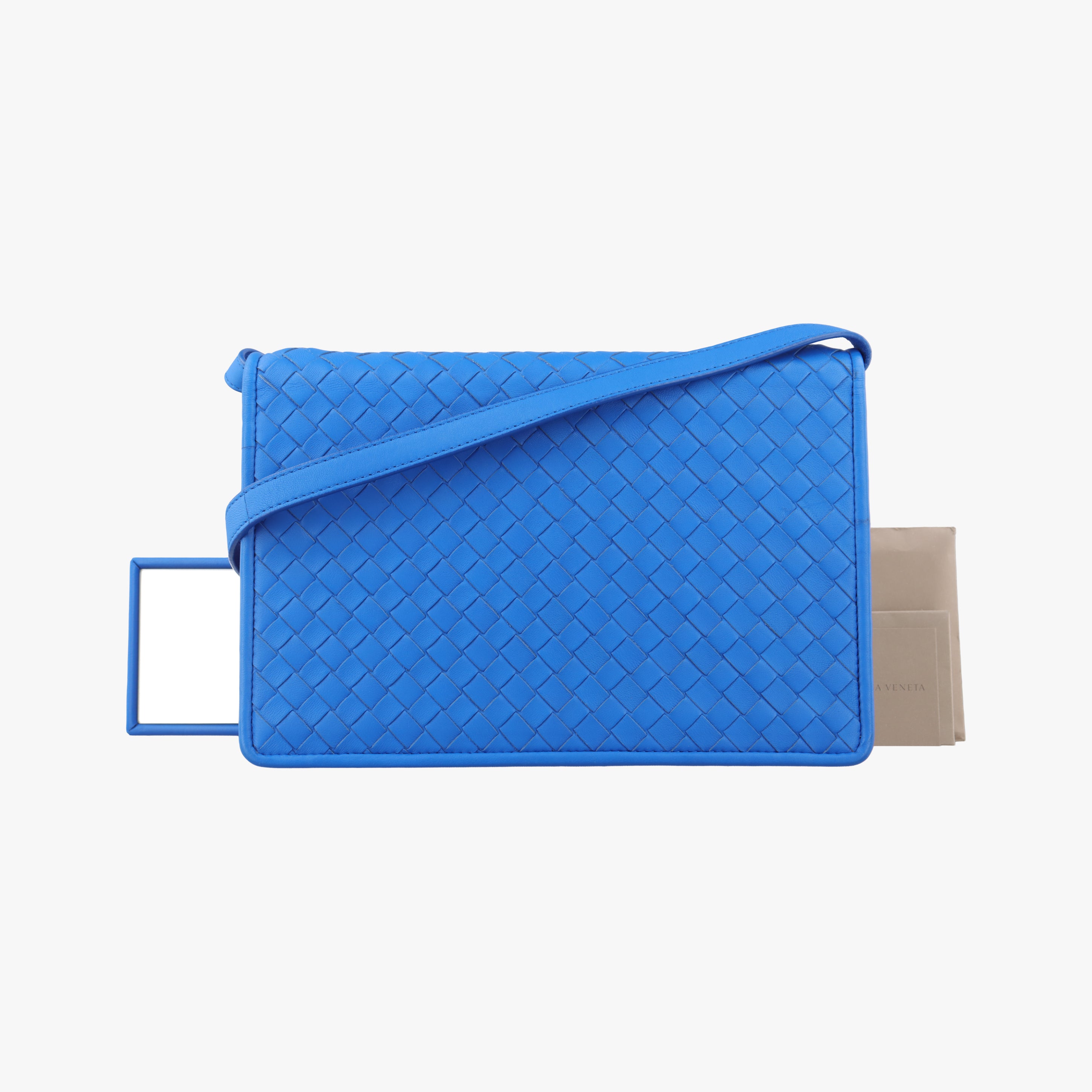 Pre-owned Bottega Veneta Intrecciato Blue lambskin  shoulderbag | stylenewstar