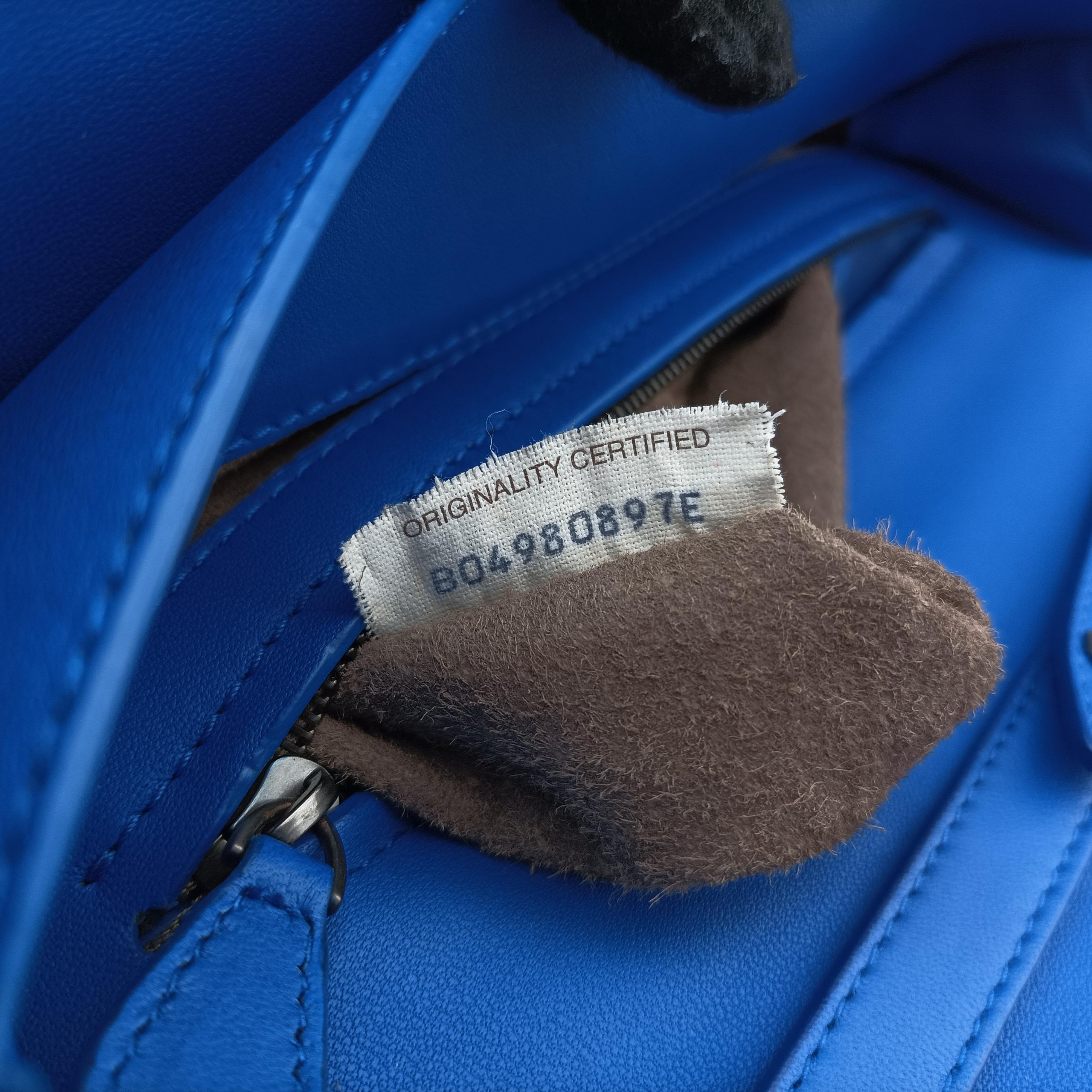 Pre-owned Bottega Veneta Intrecciato Blue lambskin  shoulderbag | stylenewstar